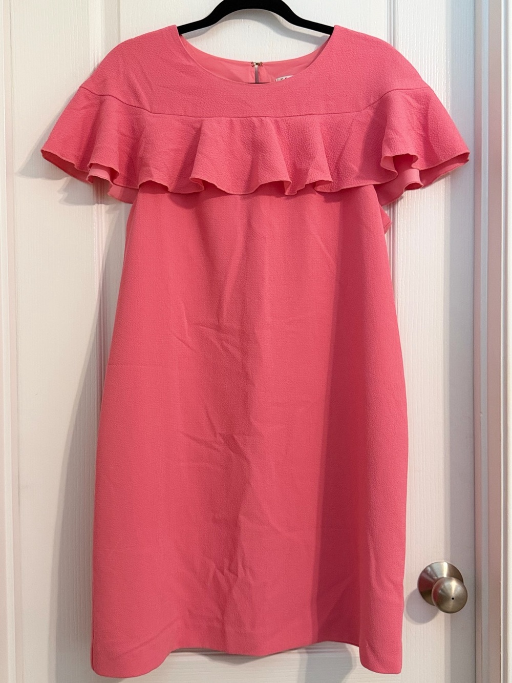Trina Turk Coral Pink Ruffle A Line Dress Dopamine Dressing Resort Style Size 10